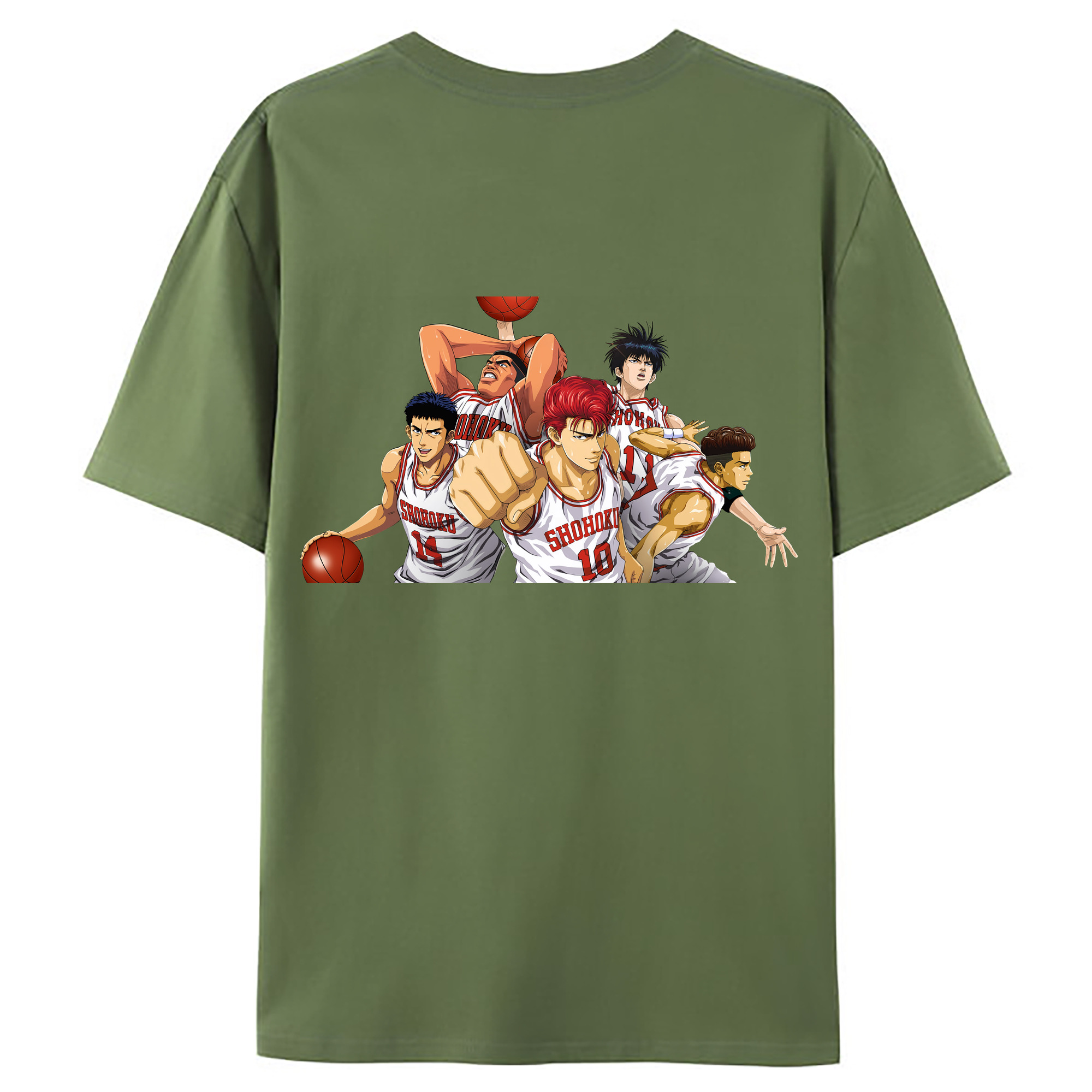 （画像用） SLAM DUNK／スラムダンク 綿100％ メンズ半袖Tシャツ（バックプリント） 通気性